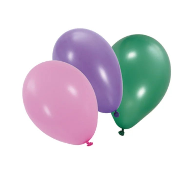 SET DE 25 BALLONS RONDS EN LATEX NATUREL D18CM COLORIS ASSORTIS
