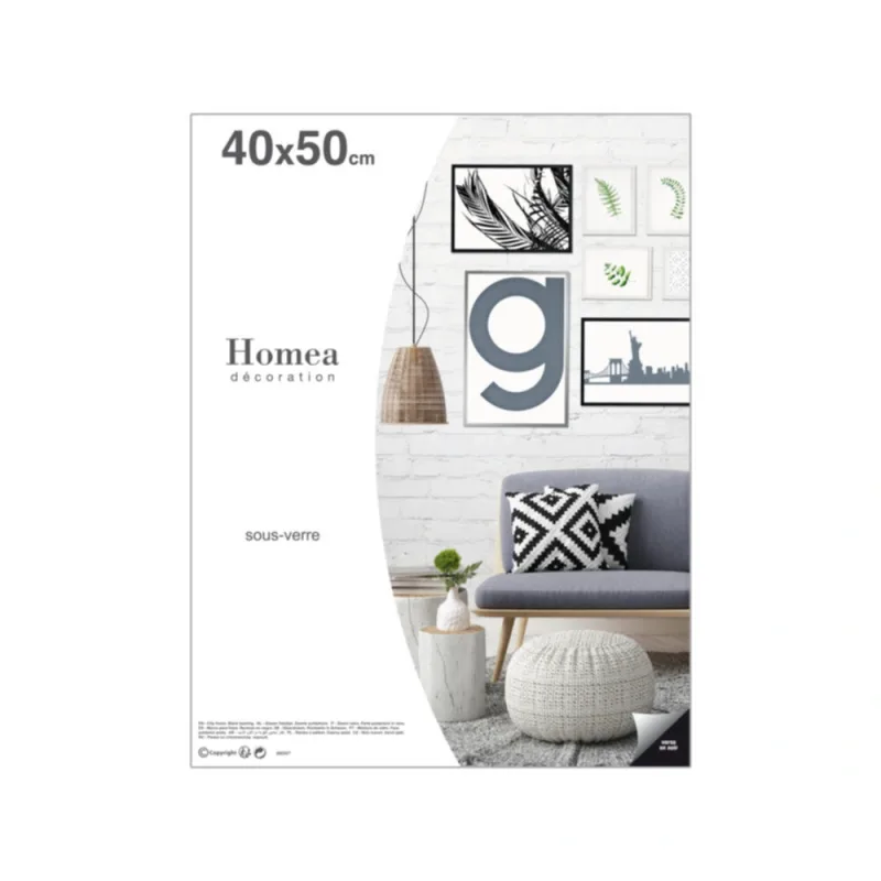 SOUS-VERRE POUR PHOTO OU AFFICHE 40*H50CM EN VERRE TRANSPARENT