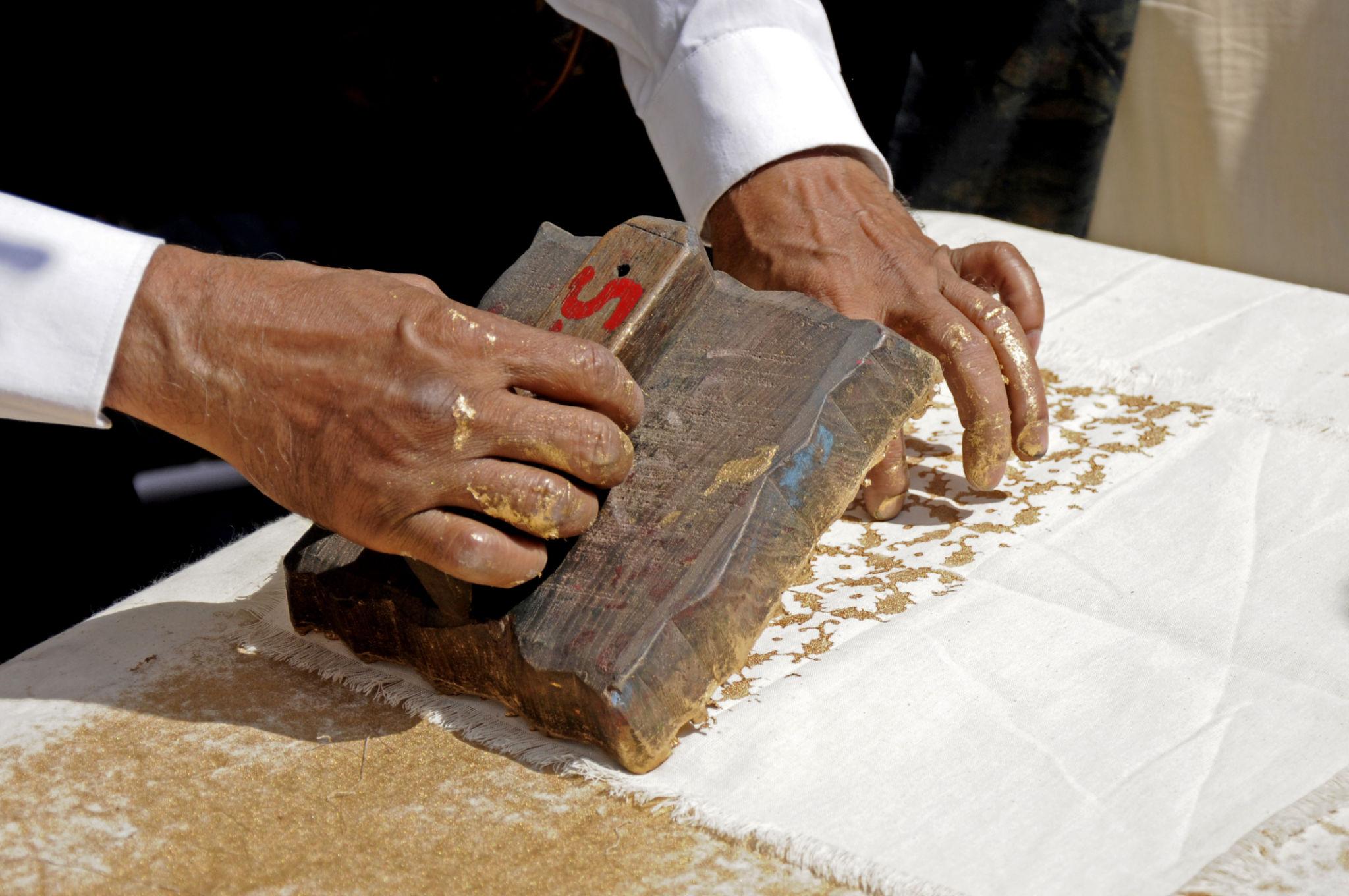 Hand-block-printed cotton bedsheets
