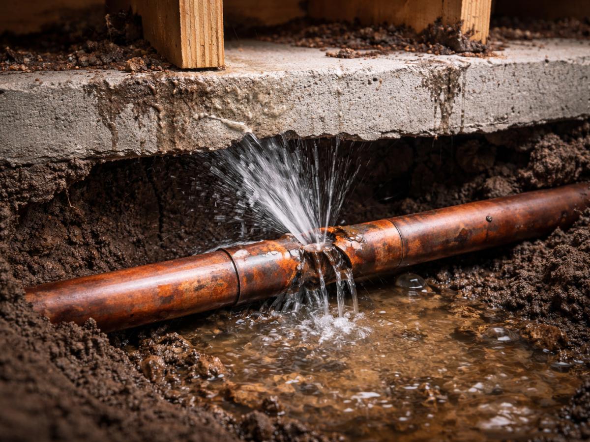 Trenchless sewer repair in progress