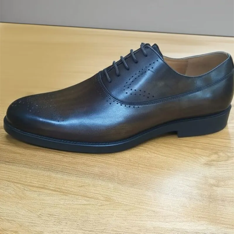 Brown Leather Brogue Official Shoes - Urbantreks 
