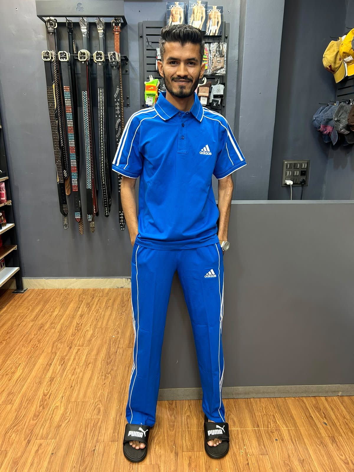 Men's Premium Royal Blue Polo T-Shirt & Trackpants Combo Set 1