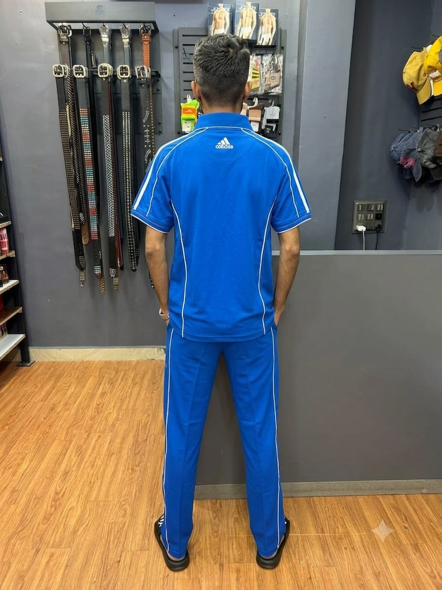 Men's Premium Royal Blue Polo T-Shirt & Trackpants Combo Set 2