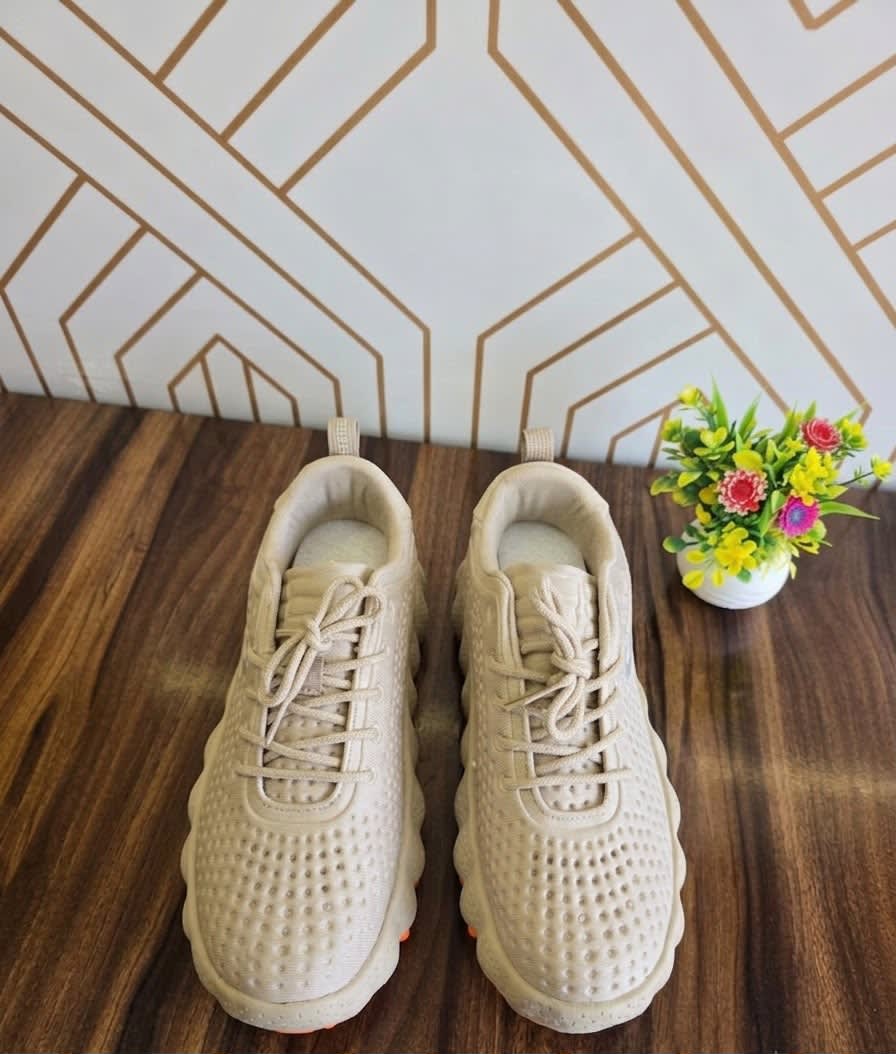 Premium Breathable Mesh Beige Sports Sneakers 2