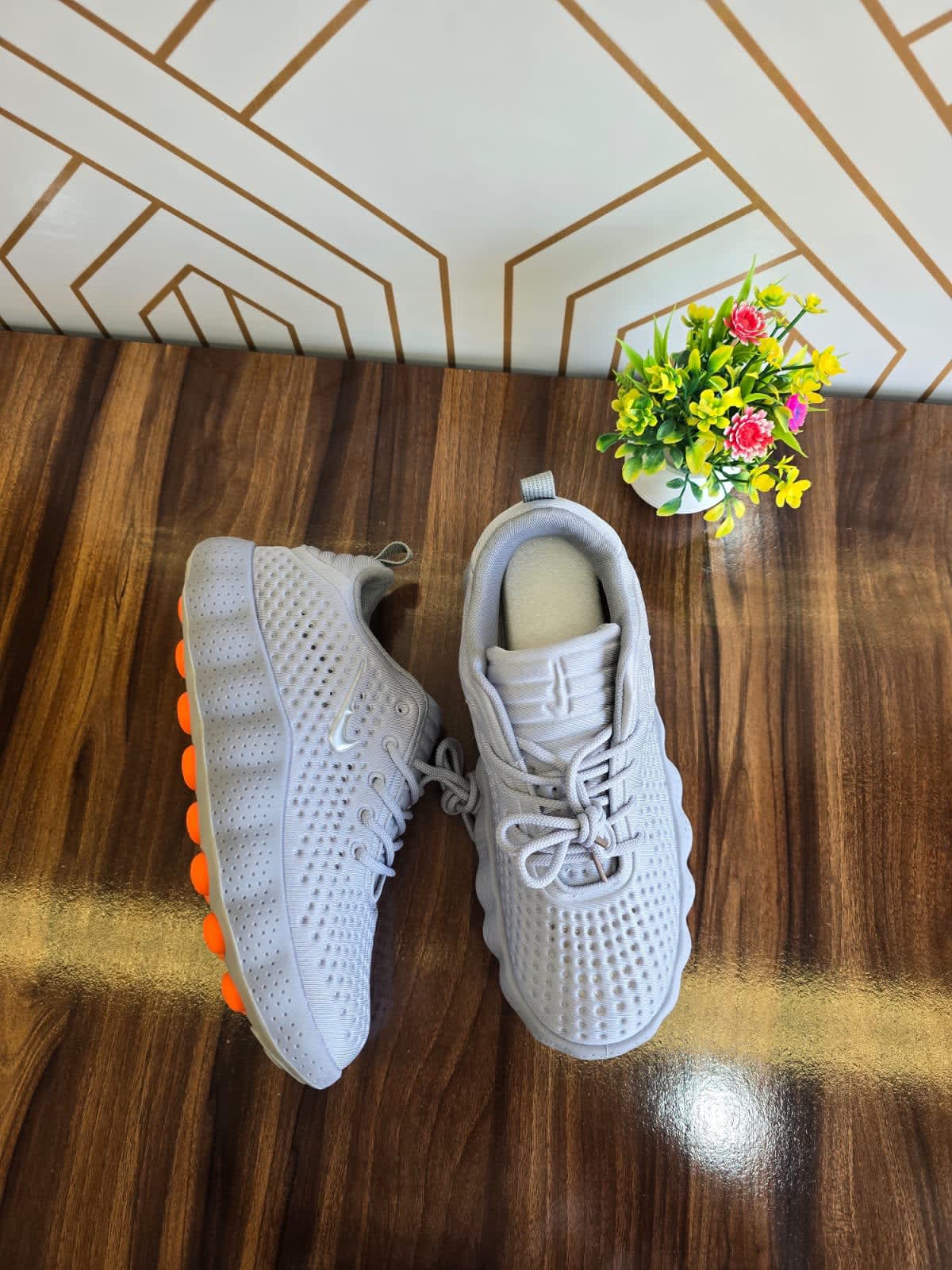 Premium Breathable Mesh Grey Sports Sneakers 1