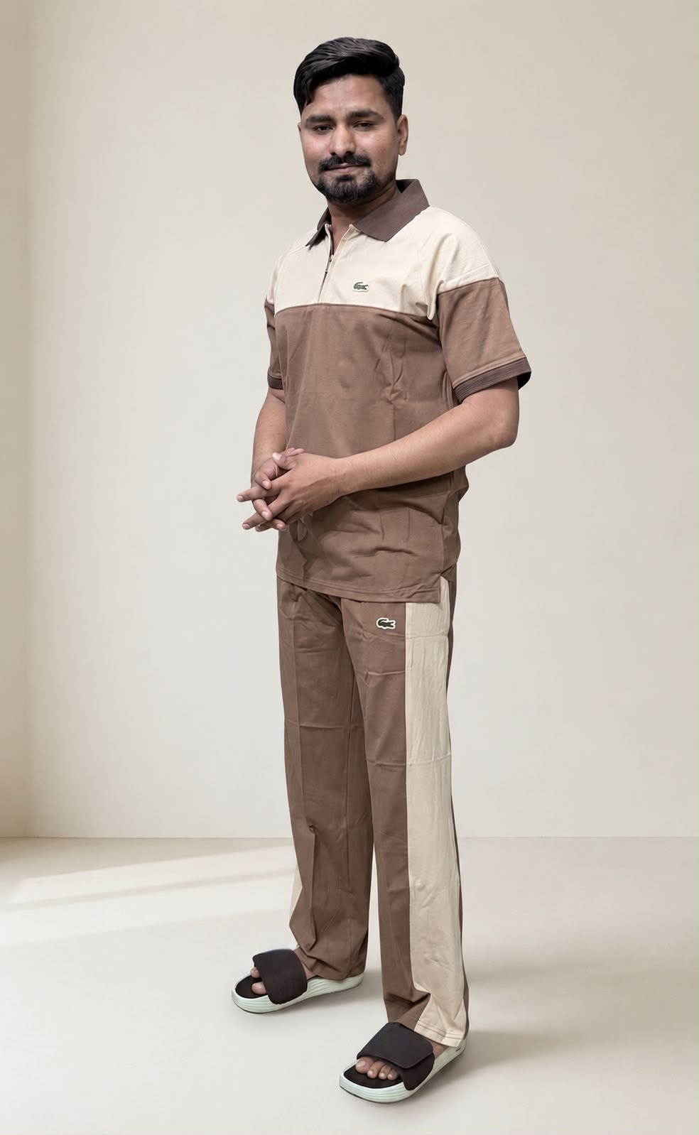 Men's Premium Colorblock Zip-Polo T-Shirt & Trackpants Set 2