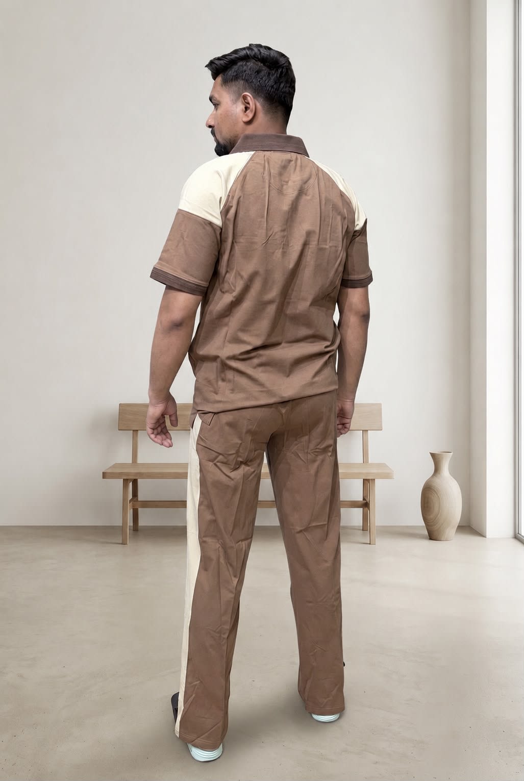 Men's Premium Colorblock Zip-Polo T-Shirt & Trackpants Set 3