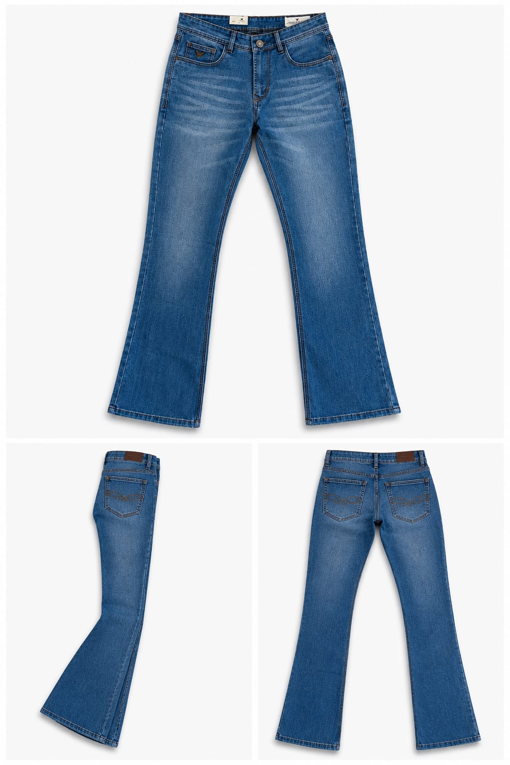 Men's Premium Medium Wash Bootcut / Flared Denim Jeans 1