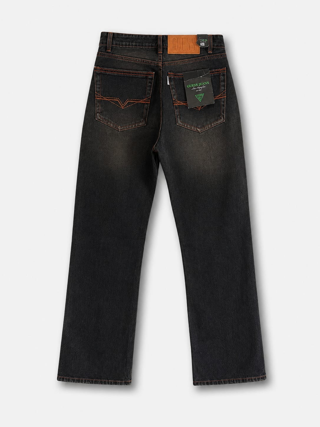 Men's Premium Charcoal Black Distressed Paint-Splatter Jeans 2