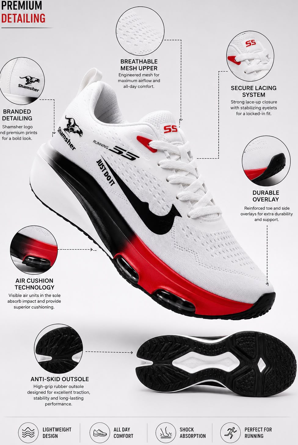 Men's Lightweight Air-Cushion Breathable Mesh Running Shoes 3