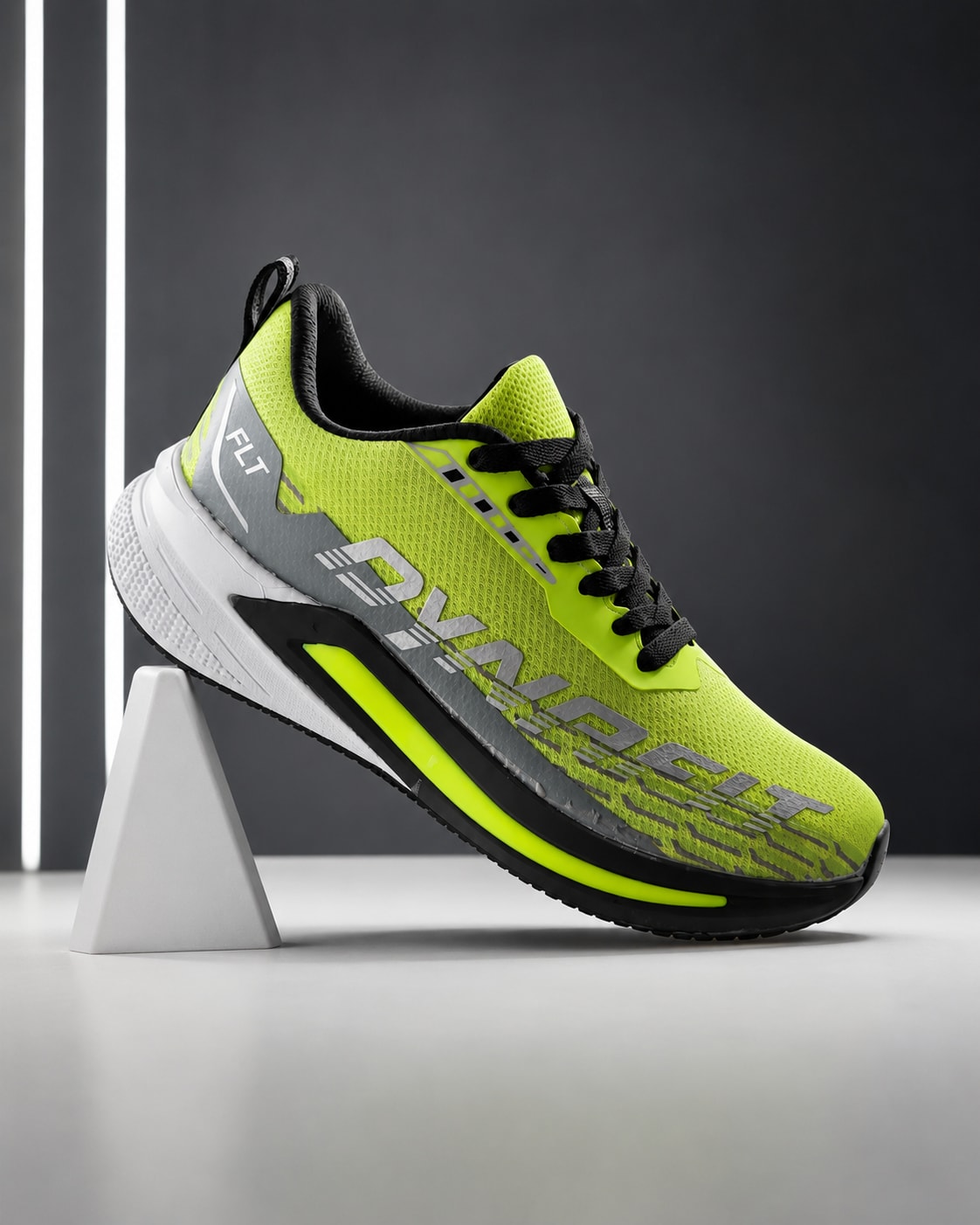 Men's Premium Neon Green Lightweight Breathable Performance Running Shoes 1