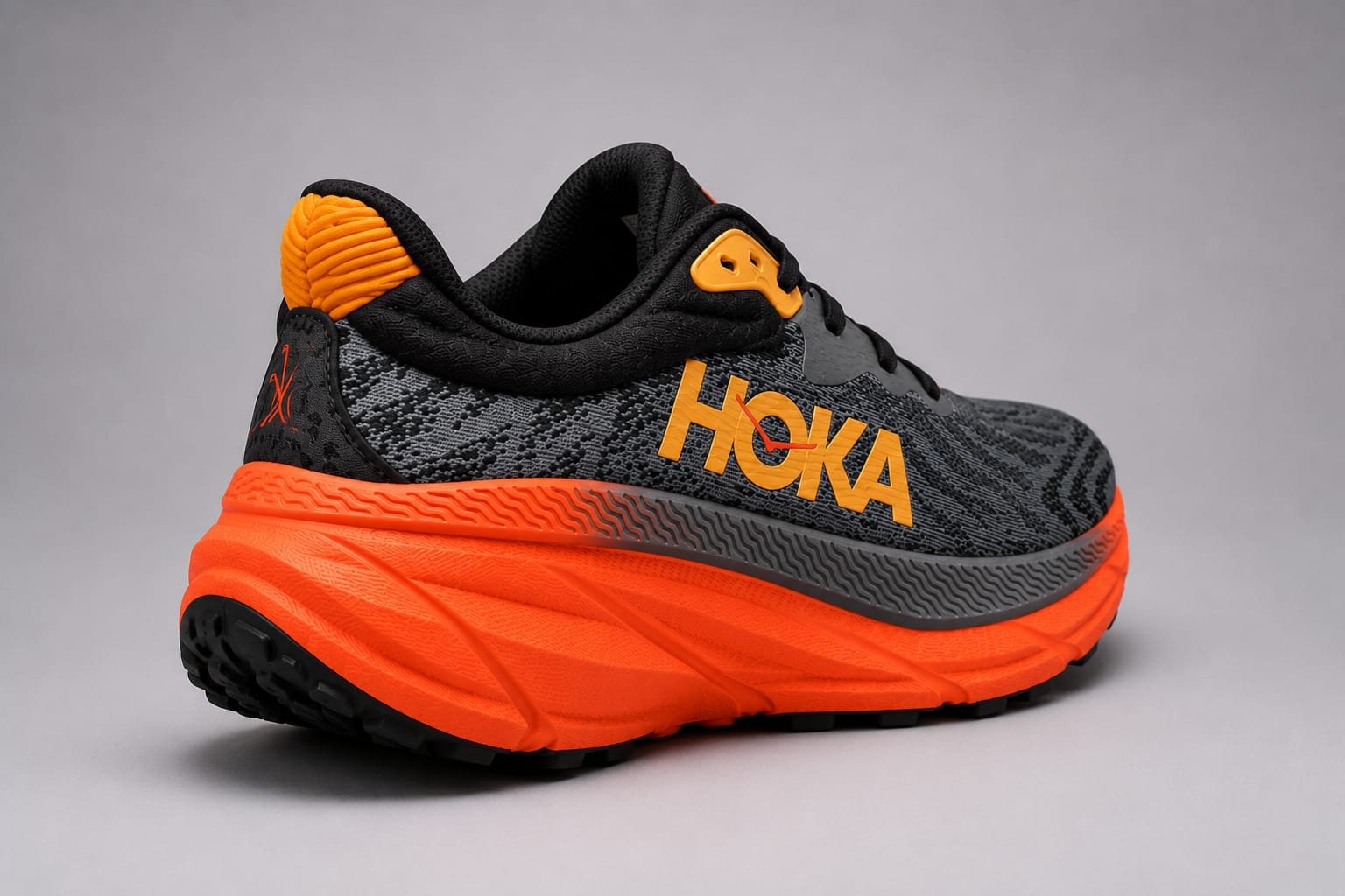 Men's Premium Grey & Orange Ultra-Cushioned Lightweight Running Shoes 1
