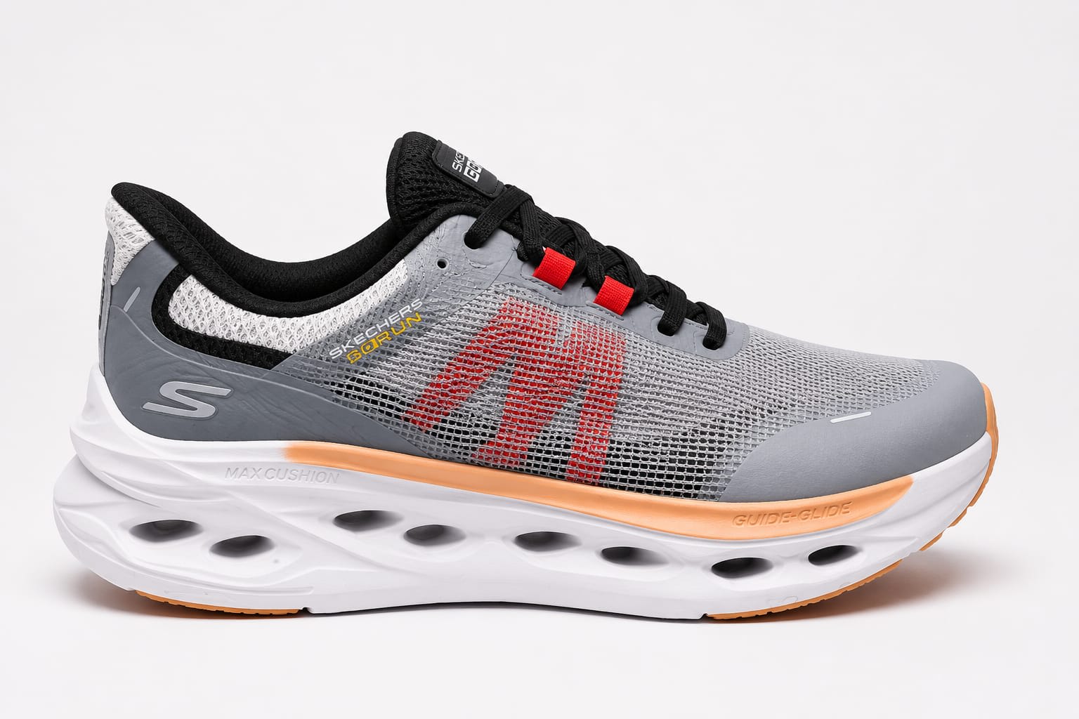 Grey & Orange Max-Cushion Breathable Running Shoes 2