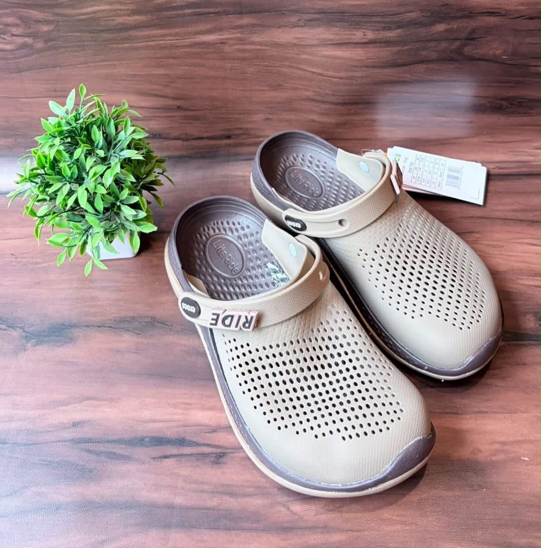 Premium Beige & Brown Ultra-Lightweight Breathable EVA Clogs 1