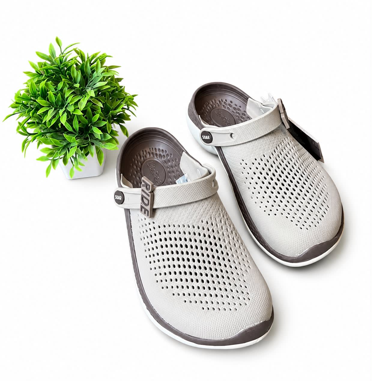 Premium Beige & Brown Ultra-Lightweight Breathable EVA Clogs 2