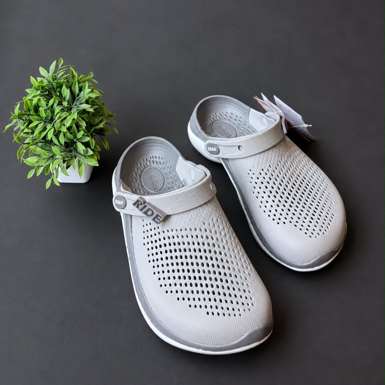 Men's Premium Light Grey Ultra-Lightweight Breathable EVA Clogs 2