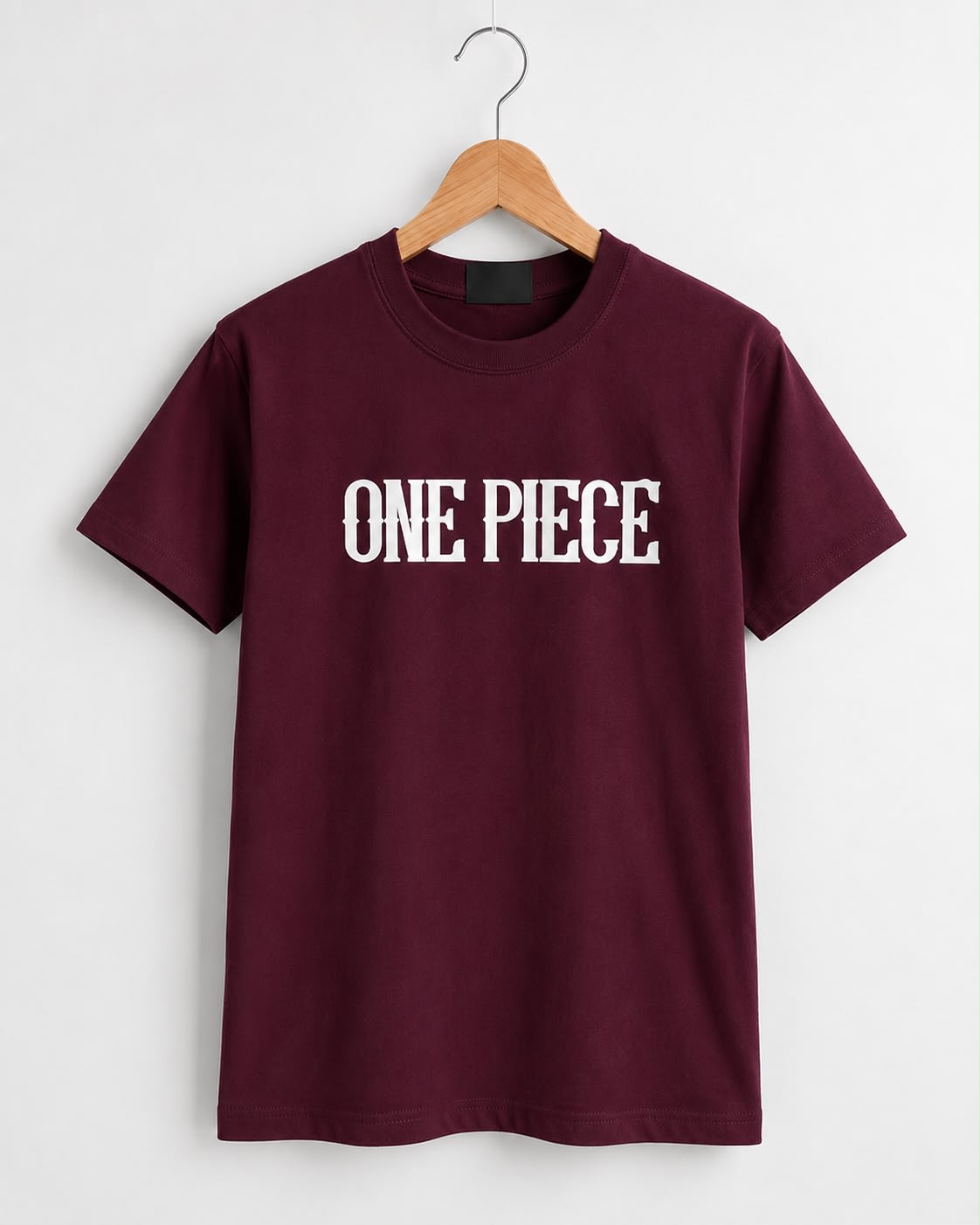 Premium Maroon Printed Round Neck Short Sleeve Cotton T-Shirt 1