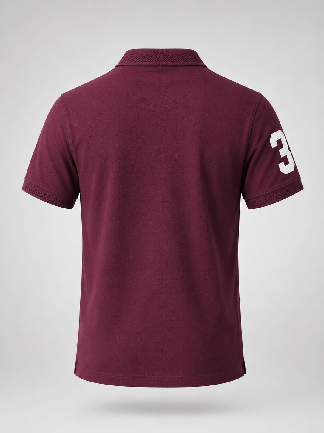Men's Premium Maroon Chest Graphic Cotton Polo T-Shirt 2