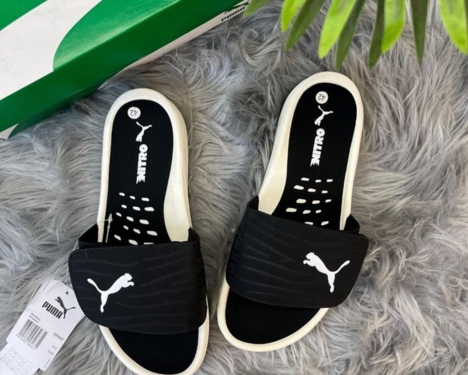 Premium Black & White Ultra-Comfort Cushioned Casual Slides 1