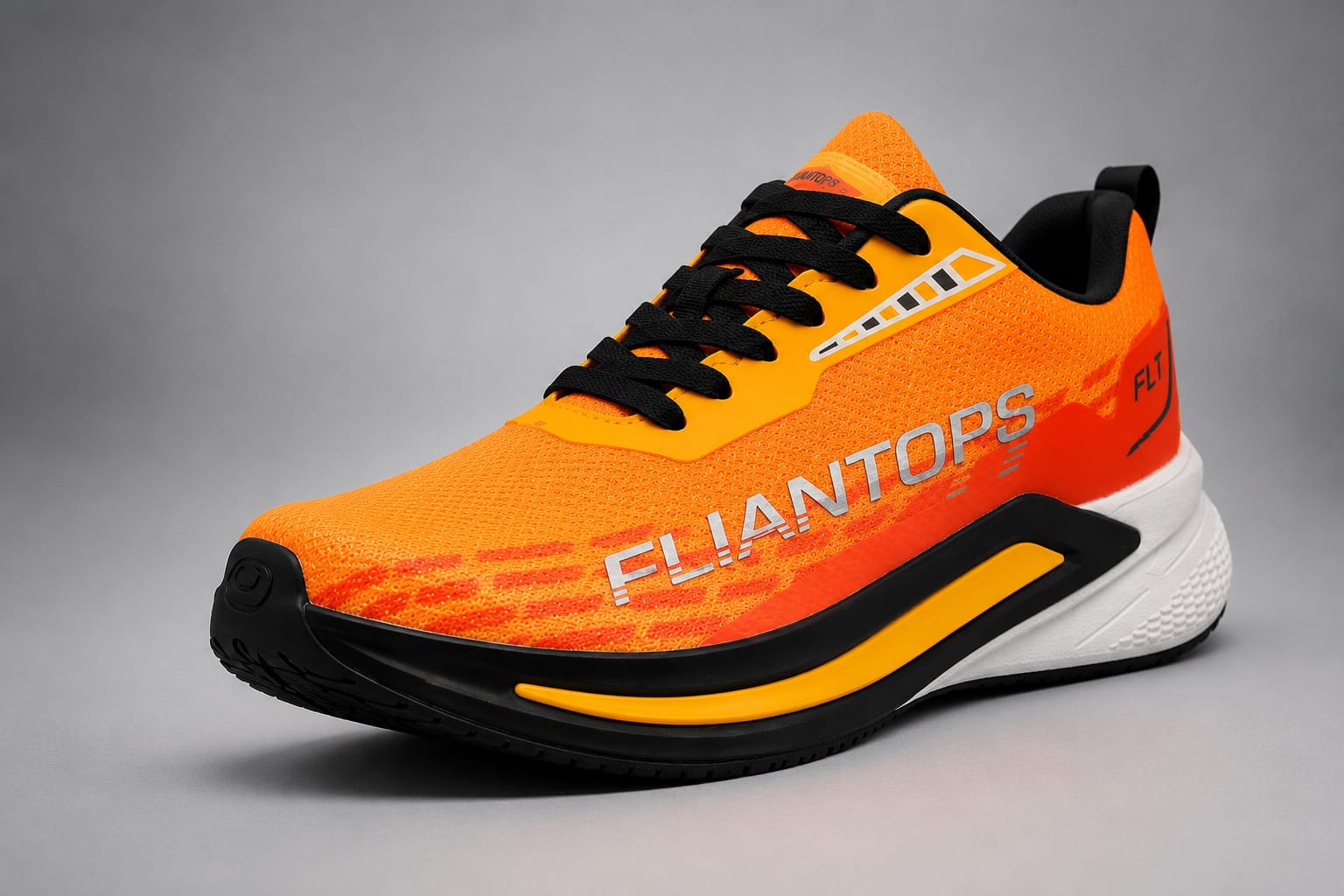 Men's Premium Vibrant Orange & Black Lightweight Running Sports Shoes 1