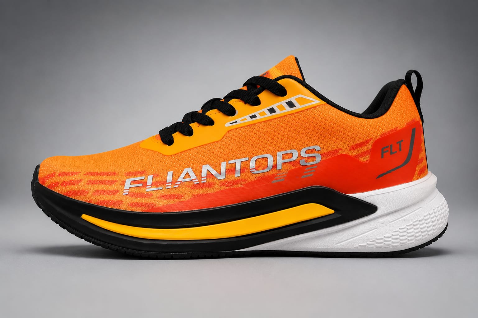 Men's Premium Vibrant Orange & Black Lightweight Running Sports Shoes 2