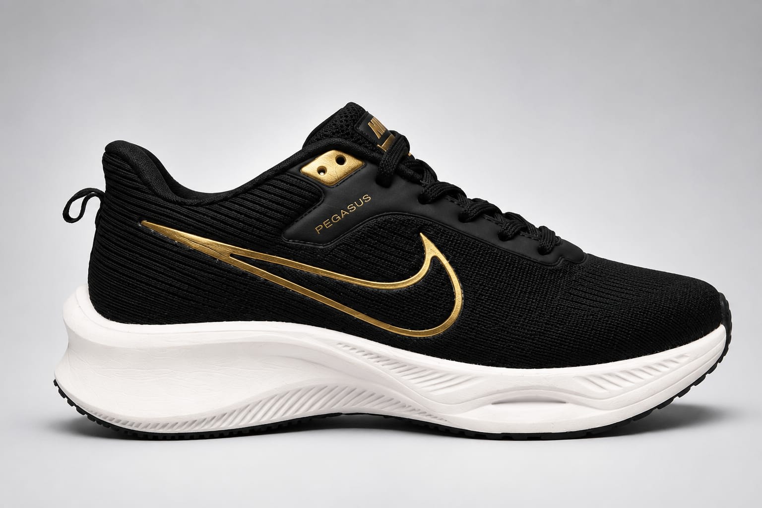 Men's Premium Black & Gold Lightweight Running Shoes 1