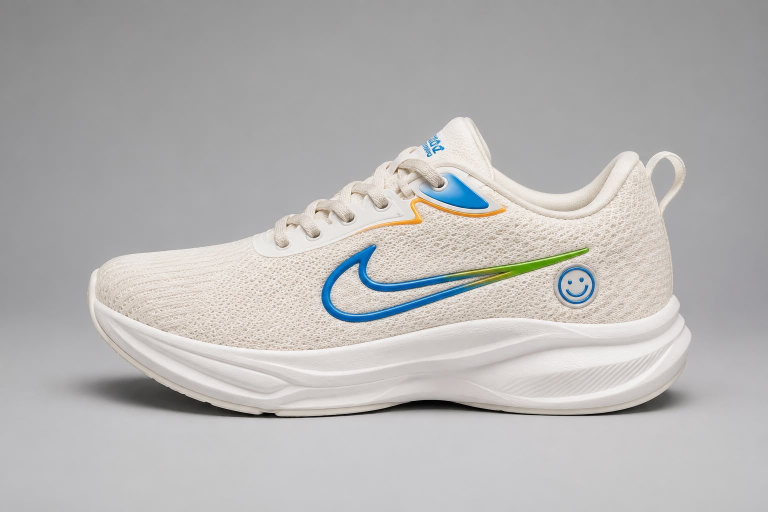 Men's Premium Off-White Mesh Sneakers with Vibrant Accents 1