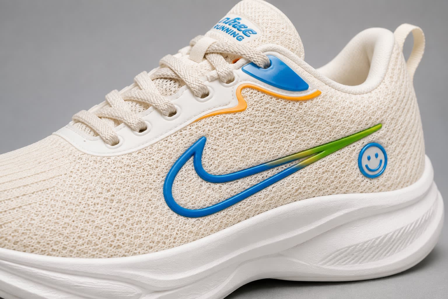 Men's Premium Off-White Mesh Sneakers with Vibrant Accents 2