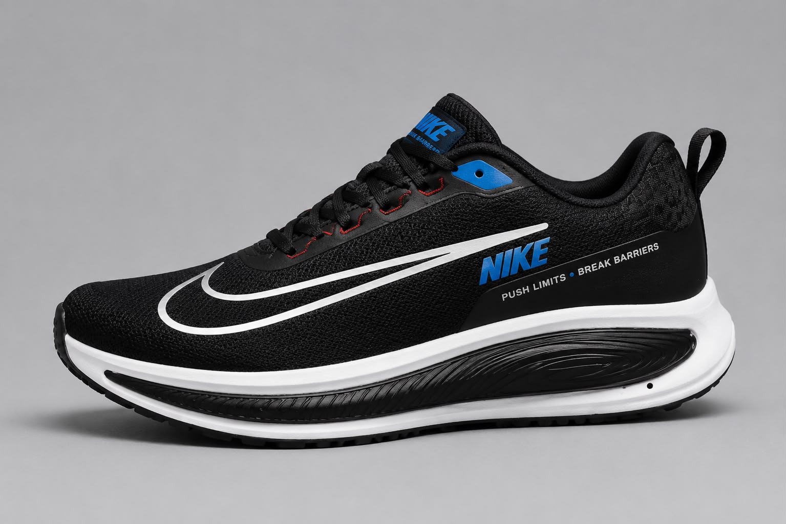 Men's Premium Black & Silver Performance Running Shoes 1