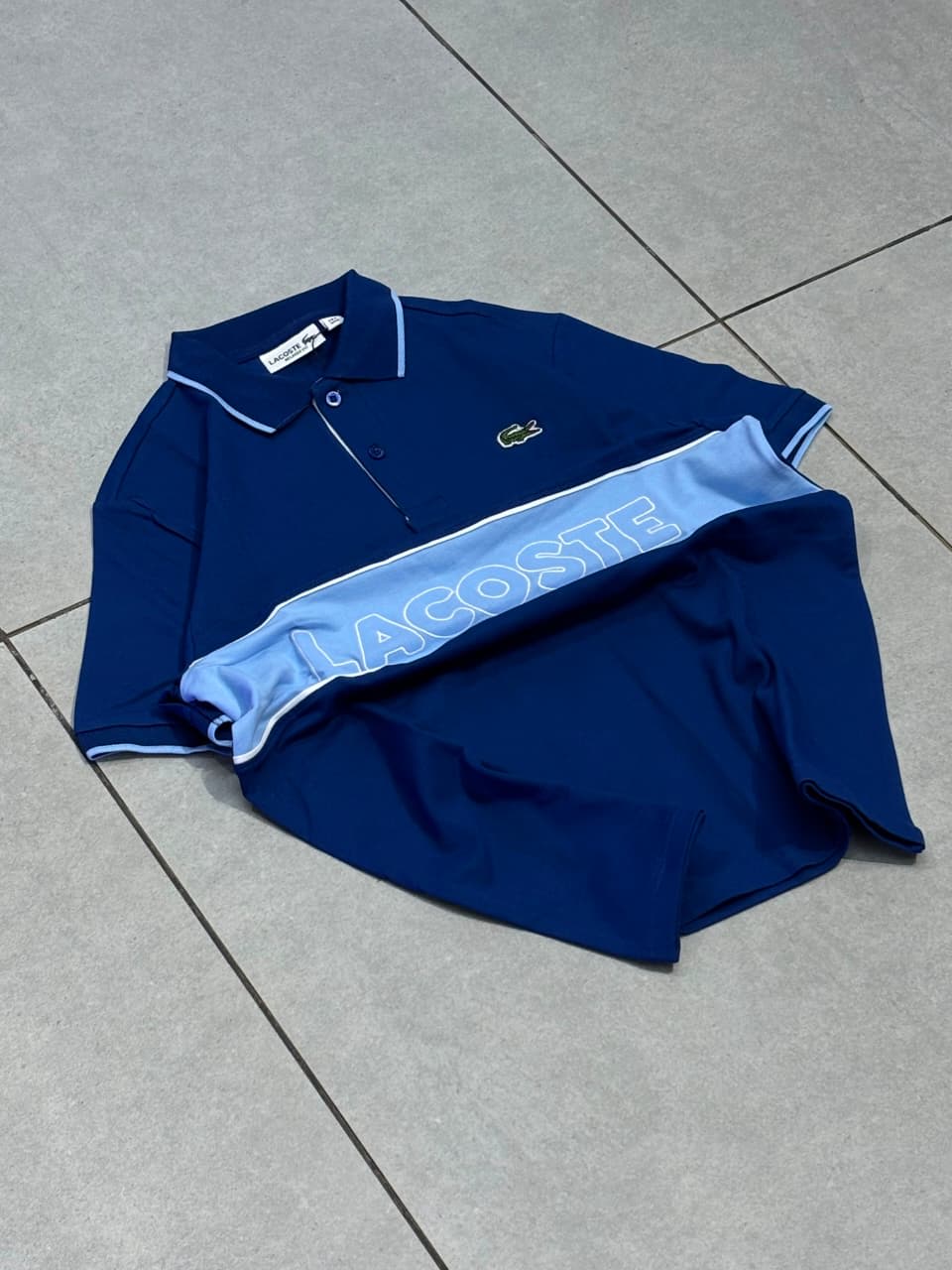 Men's Premium Blue Striped Sporty Polo T-Shirt 1