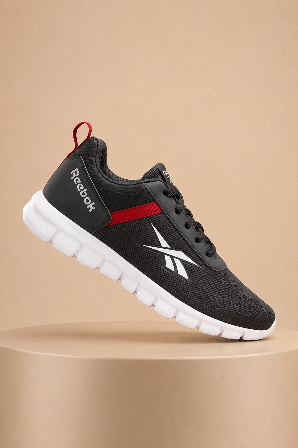 Men's Premium Black & Red Accent Lightweight Running Shoes 1