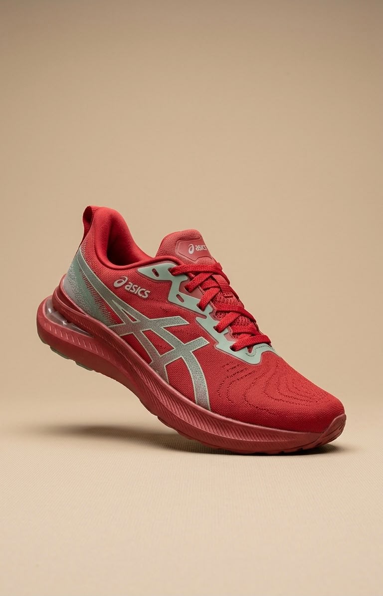 Men's Premium Bright Red Mesh Lightweight Running Shoes 1