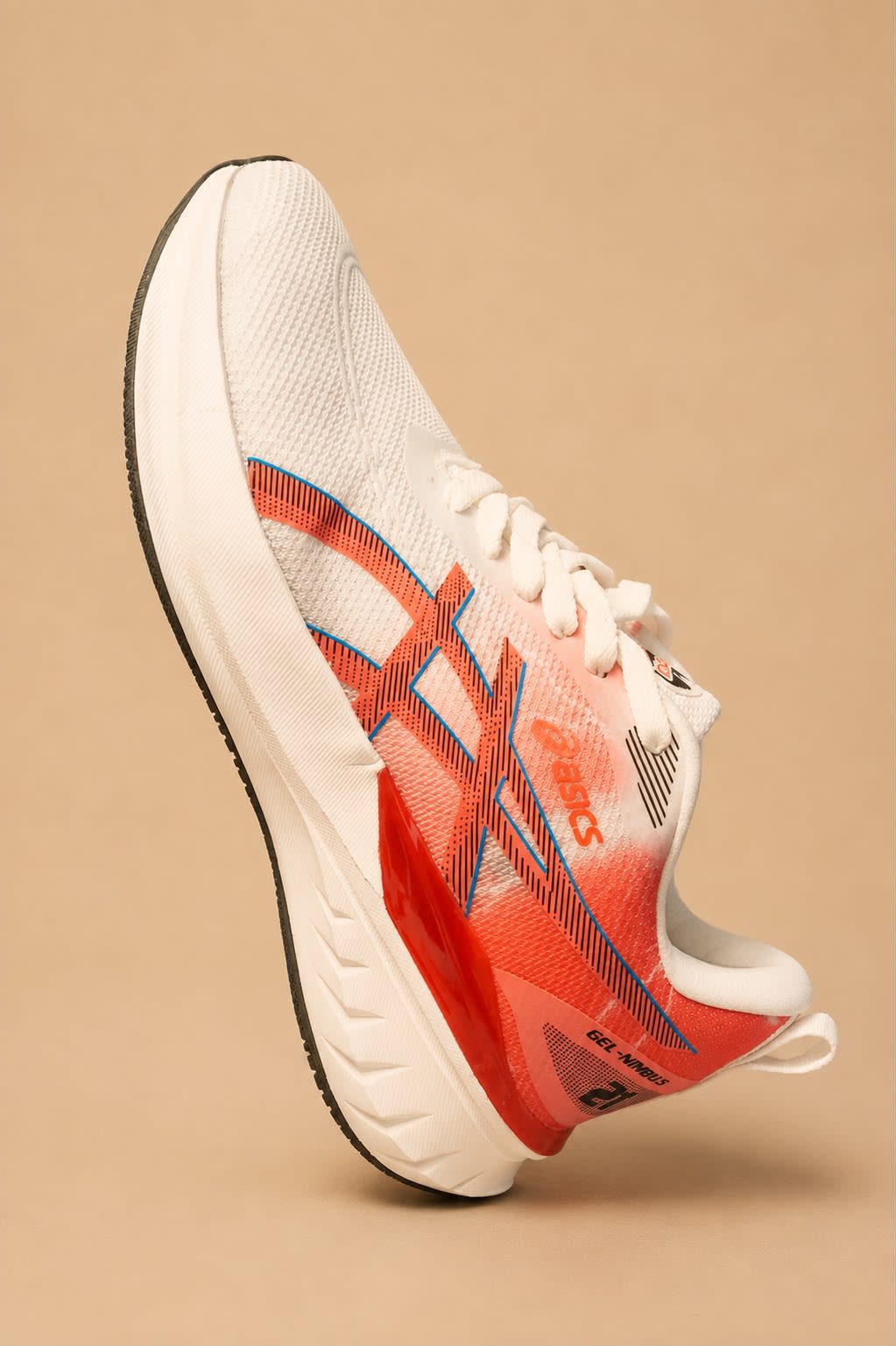 Men's Premium White & Orange Gradient Lightweight Running Shoes 2