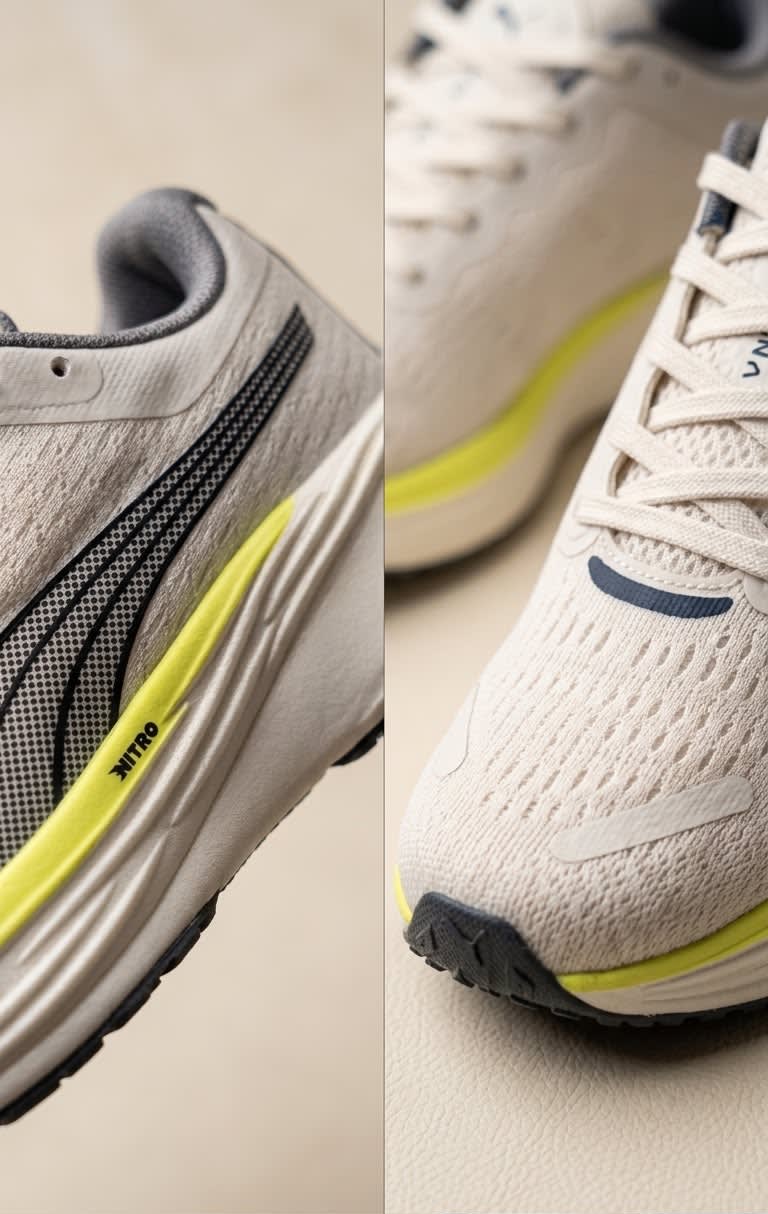 Men's Premium White & Neon Accent Lightweight Running Shoes 2