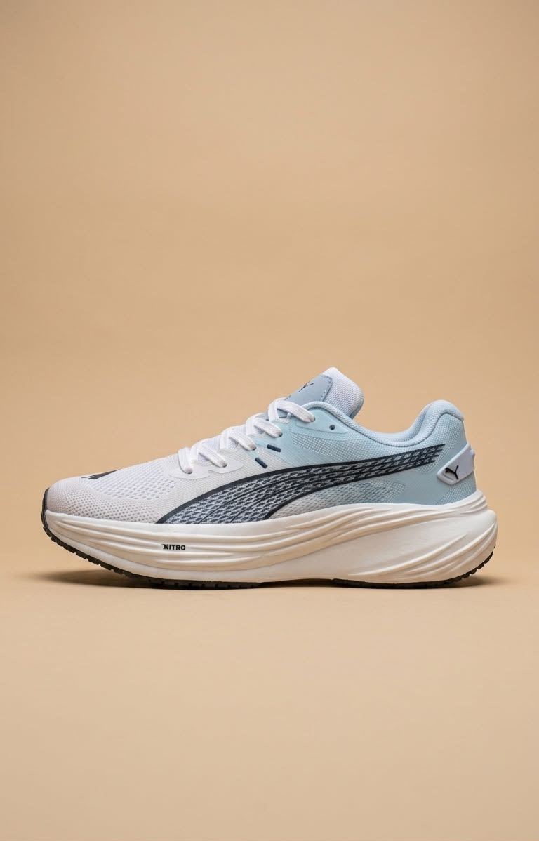 Men's Premium White & Sky Blue Lightweight Running Shoes 1