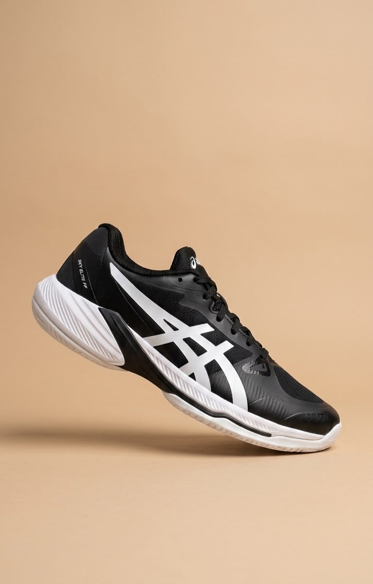 Men's Premium Black & White Lightweight Running Shoes 1