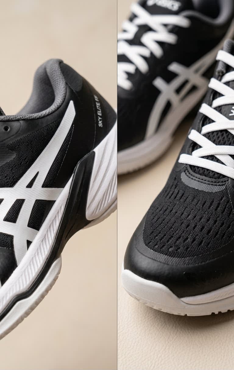 Men's Premium Black & White Lightweight Running Shoes 2