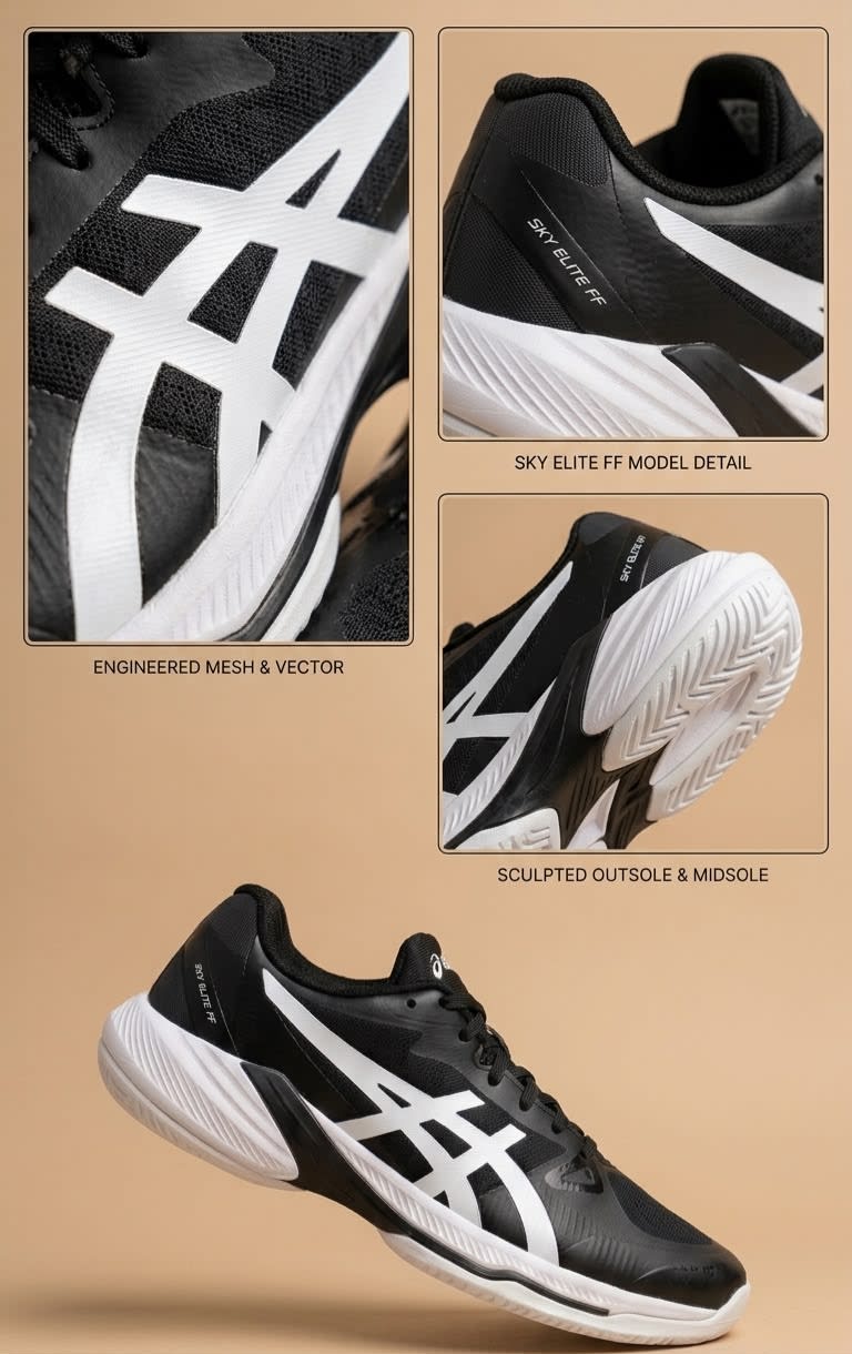 Men's Premium Black & White Lightweight Running Shoes 3
