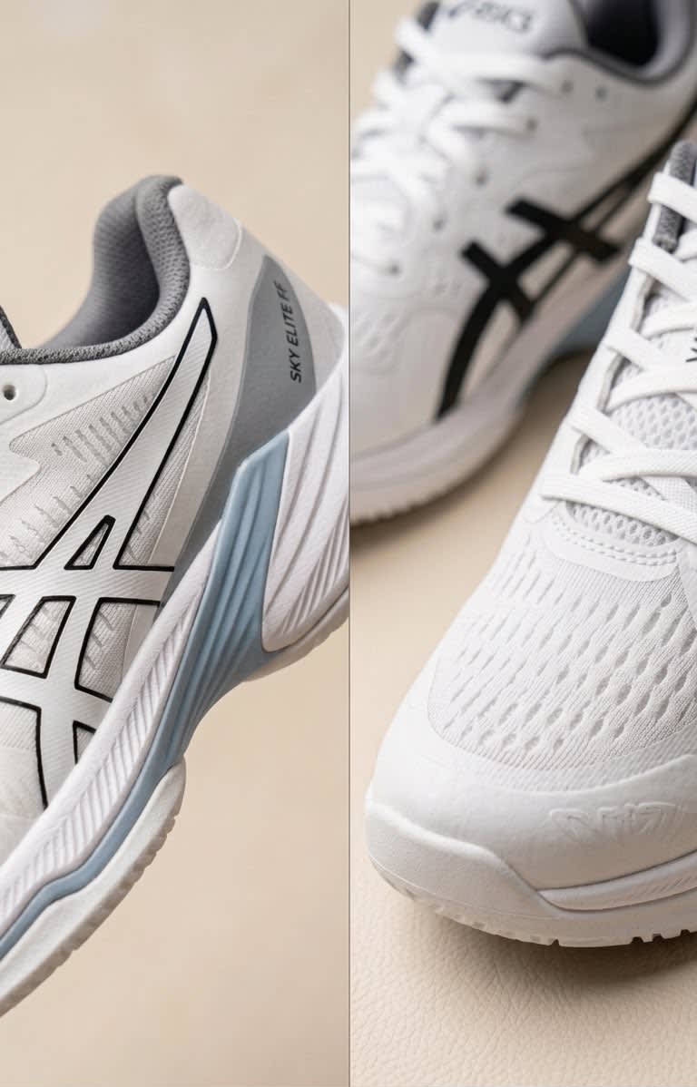 Men's Premium All-White Lightweight Running Shoes with Black Outline 2