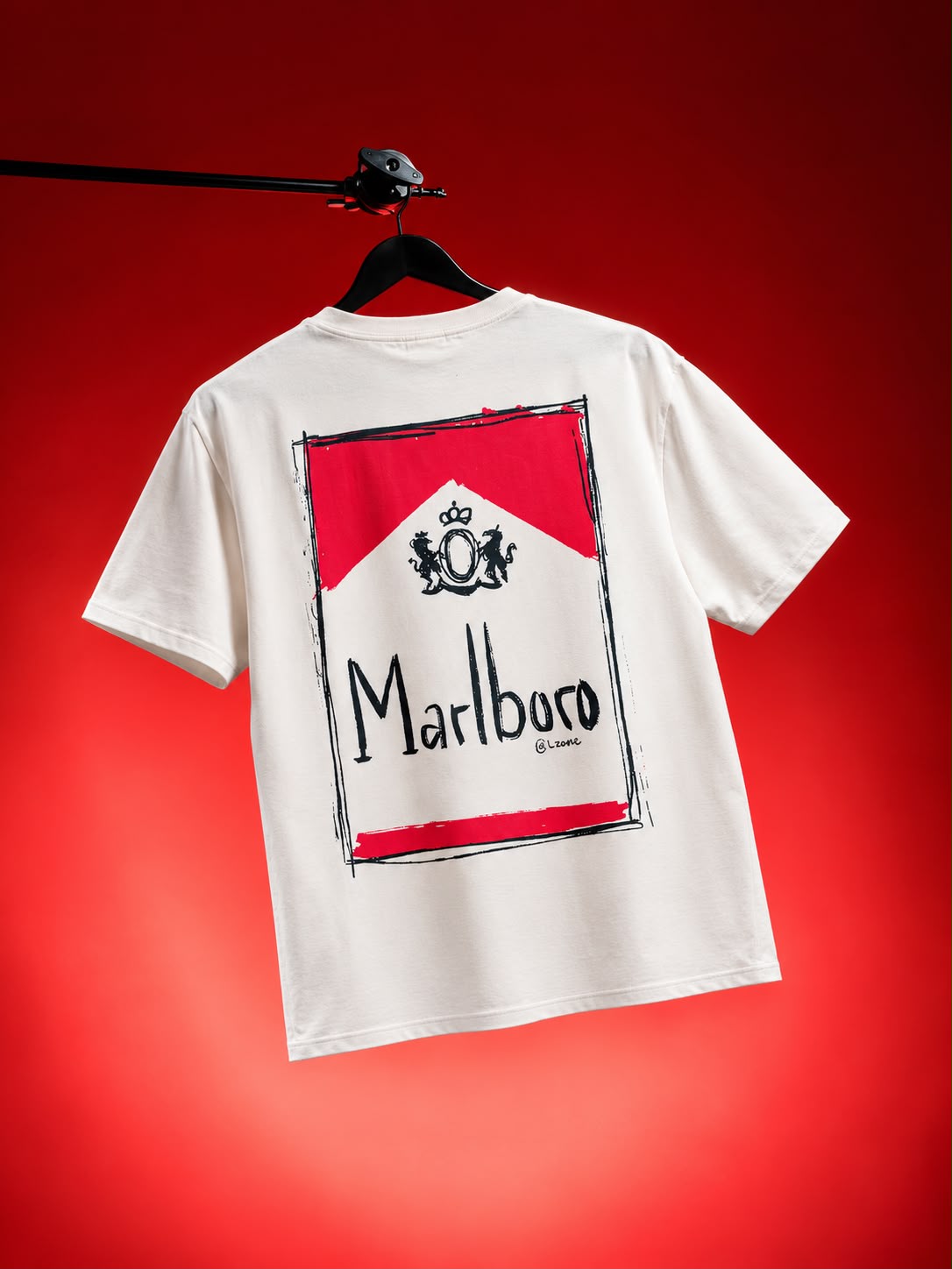 Men's Off-White Vintage Marlboro Graphic Back Printed Oversized T-Shirt 1