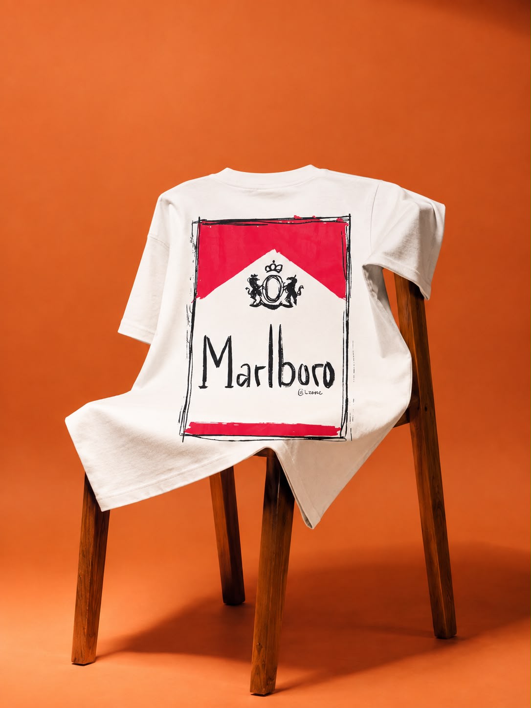 Men's Off-White Vintage Marlboro Graphic Back Printed Oversized T-Shirt 3
