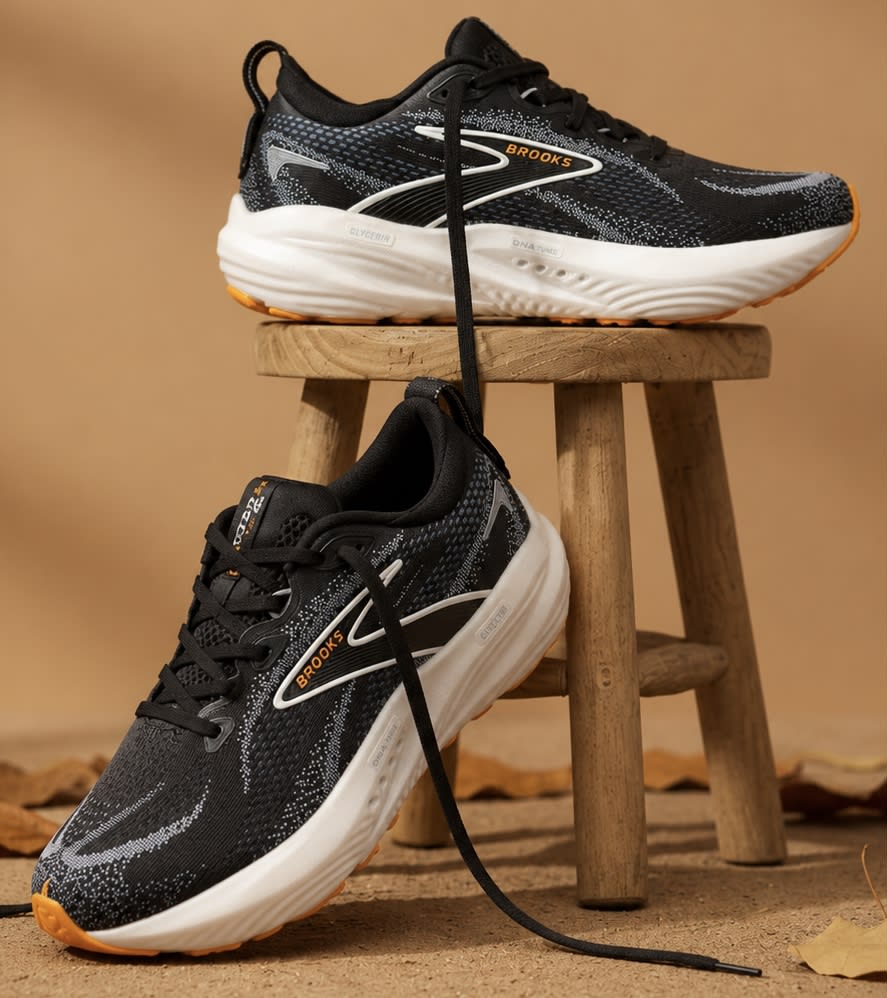 Men's Premium Black & White Mesh Running Shoes 1