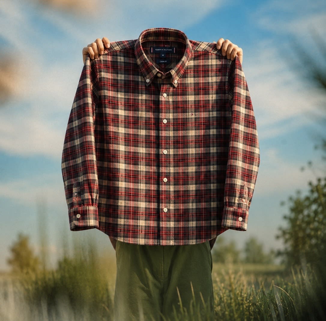 Men's Premium Red & Beige Plaid Full Sleeve Casual Shirt 2