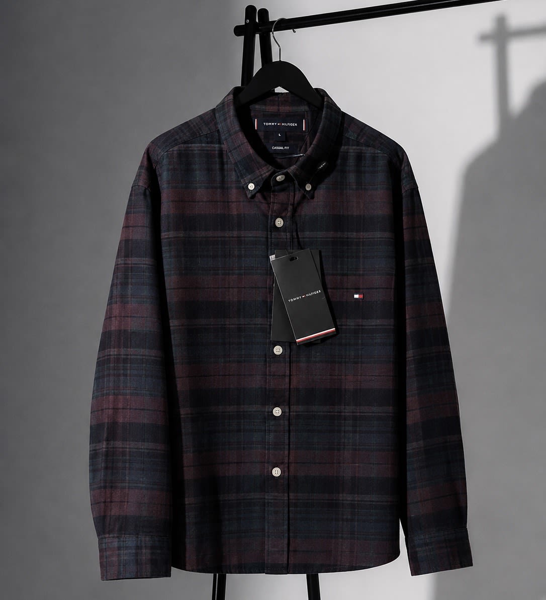 Men's Premium Dark Maroon & Navy Plaid Full Sleeve Casual Shirt 1