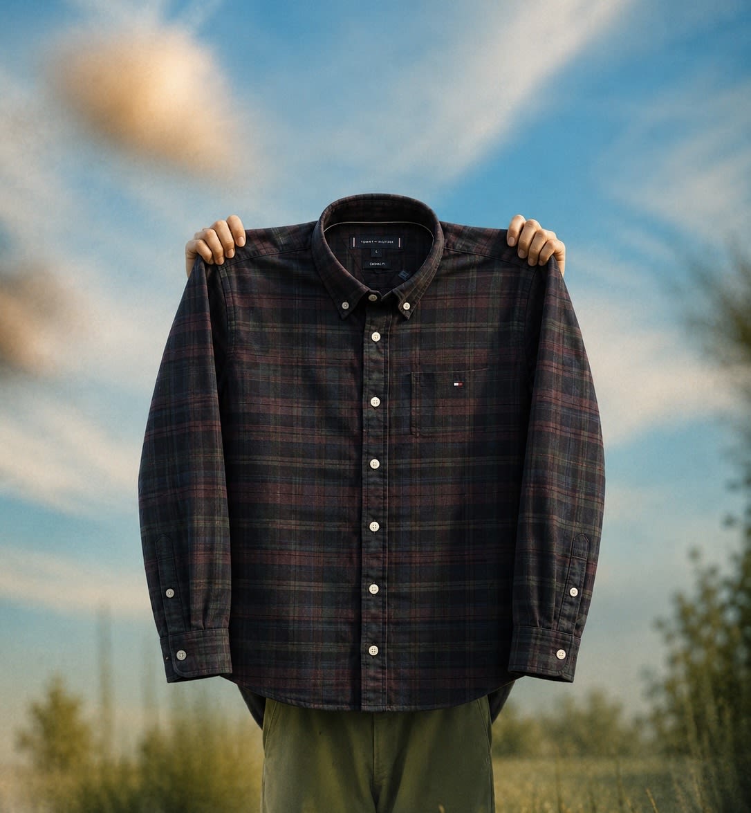 Men's Premium Dark Maroon & Navy Plaid Full Sleeve Casual Shirt 2
