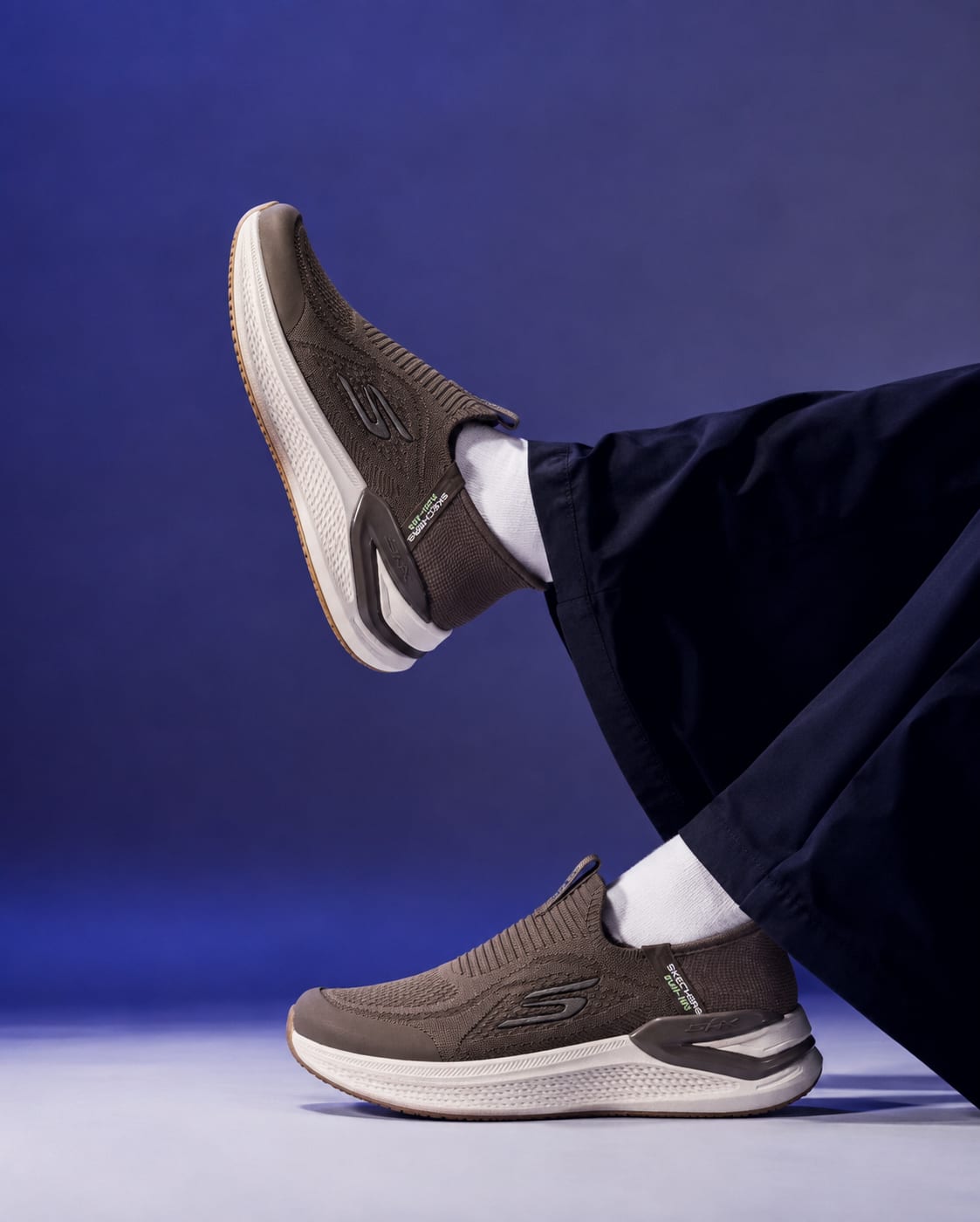 Men's Premium Greyish-Brown Slip-On Walking Shoes 2