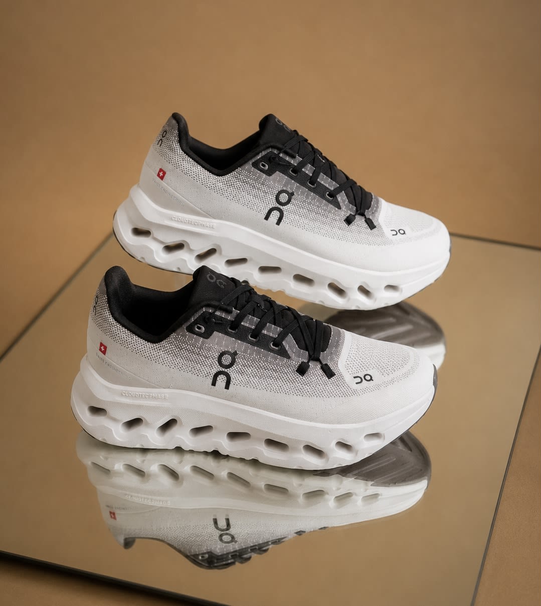 Men's Premium White & Grey Gradient Pod-Cushion Running Shoes 2