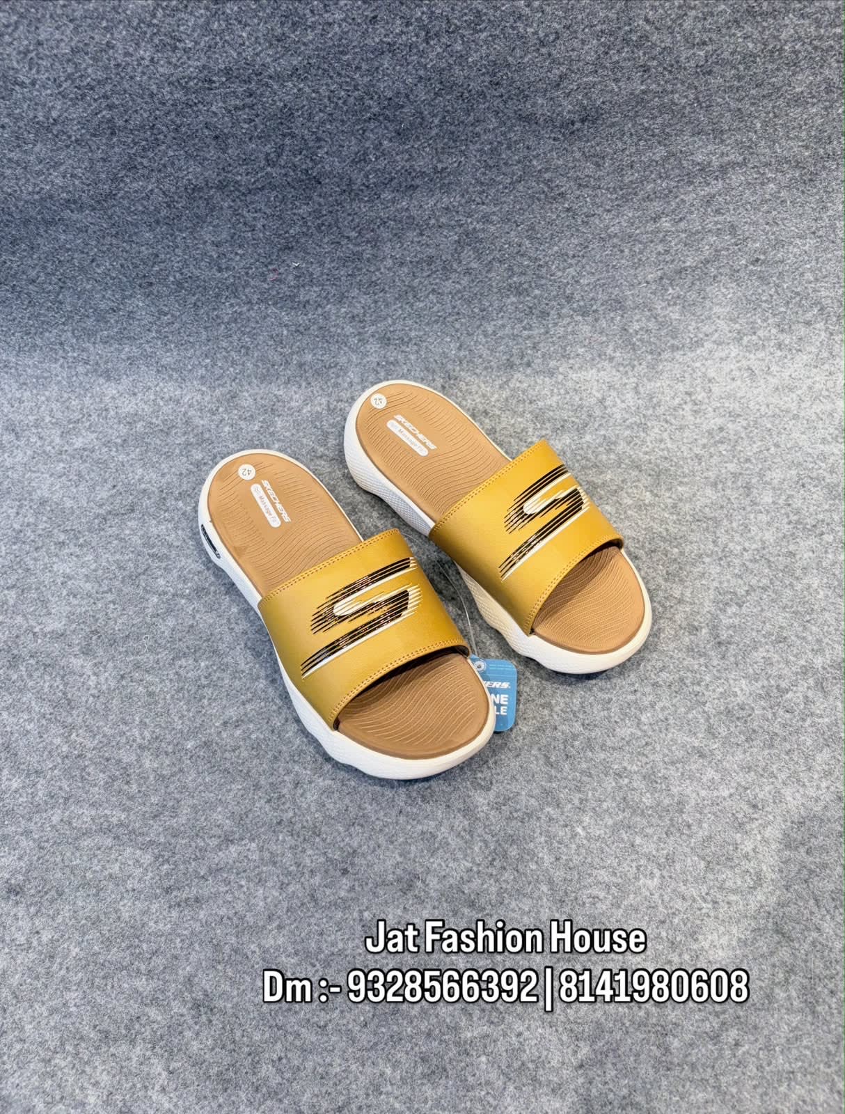 Men's Premium Mustard Yellow Comfort Cushioned Slides 1