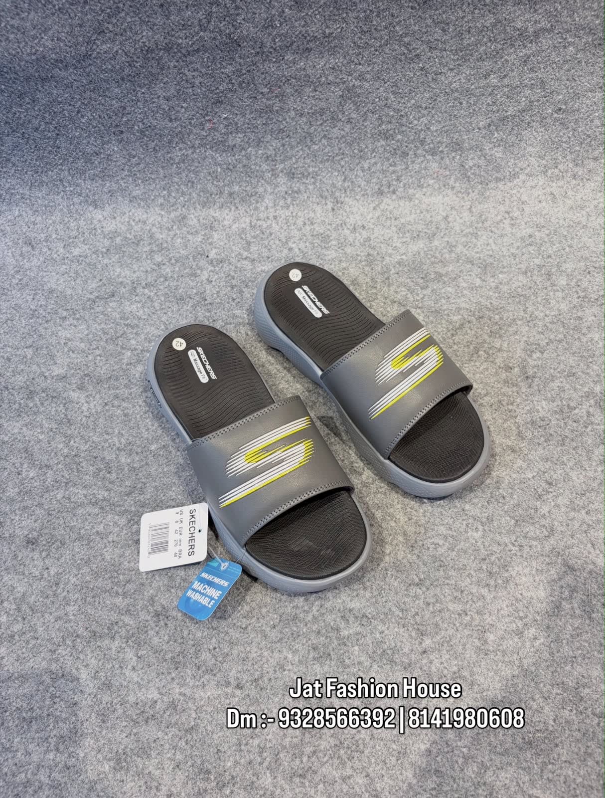 Men's Premium Grey Comfort Cushioned Slides 1