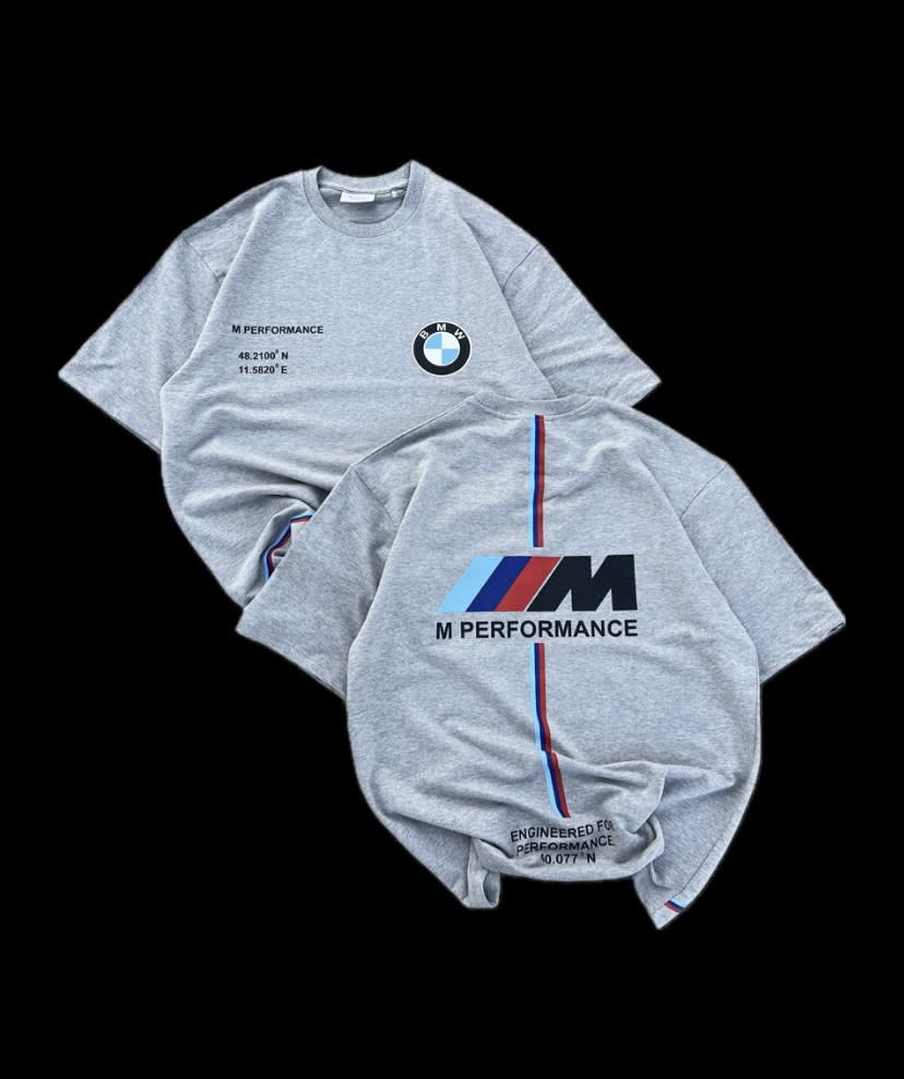Unisex Premium Heather Grey Motorsport Graphic Oversized T-Shirt 1